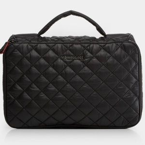 MZ Wallace Zip Round Cosmetic Bag- Black Brand New With Tags